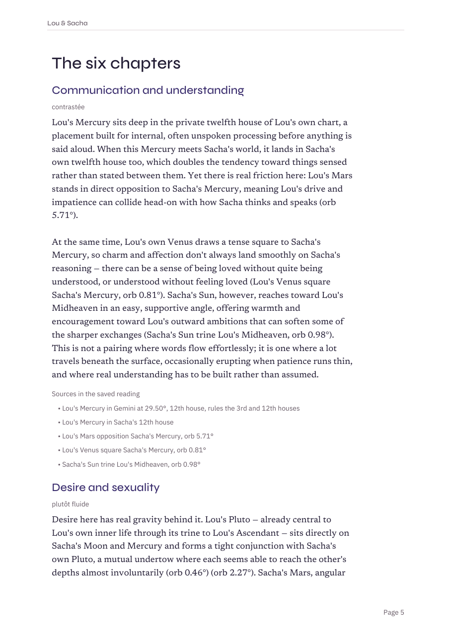 A page from the sample report: the opening of the chapter “Communication and understanding”